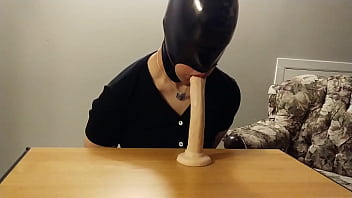 Preview 3 of Sleep Sis Only - Deepthroating an Entire 8&quot_ Dildo