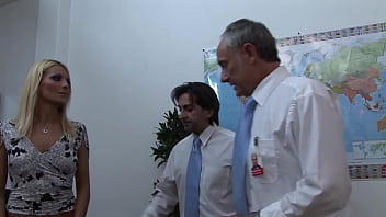 Preview 1 of Mum Sister Brother Sex - An orgy in the chief&#039_s office