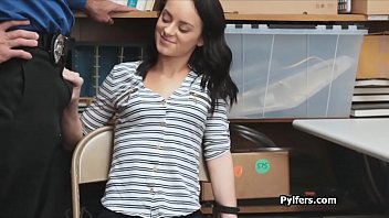 Preview 3 of Fat Mom And Old Man - Raven haired teen thief bends over for cock