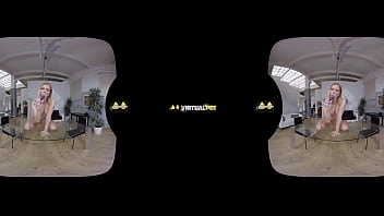 Preview 2 of Pull Pubic - Virtualpee - Chrissy On The Table - VR Porn