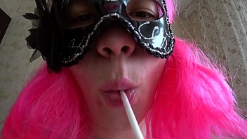 Preview 1 of Xxx 3gb Dounlod Com - Pregnant girl sucks chupa-chups and with candy masturbates a hairy pussy sweet orgasm.