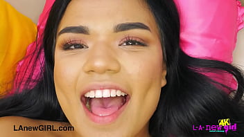 Preview 1 of Black Bbw Teen Squirts Hard - Striking dark-haired model shows her sexy body