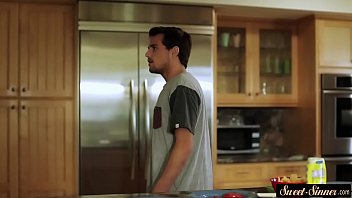 Preview 1 of Veronika Evdokimova - Highheeled stepmom dickriding at the kitchen
