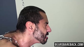 Preview 3 of Misr Sex Cm - Chubby bear has hardcore raw sex with hairy bottom lover