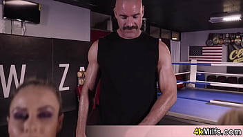 Preview 1 of Www Xxxhot Fuck Sex Vedio - Boxing lesson with two busty MILF and its time to show them some special tricks