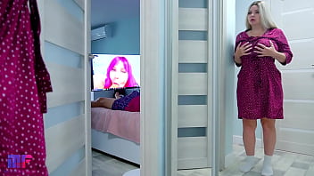 Preview 1 of Baby And Kpaps - Stepdaughter with big tits spies on stepdad part 2