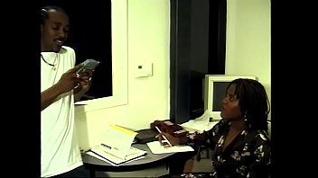 Preview 1 of Milk Juke - Black couple takes a break for hardcore fucking in the office
