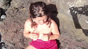 Preview 4 of Ccile Bbw - Free. Sex Education from my Seductive StepMom on a Public Beach