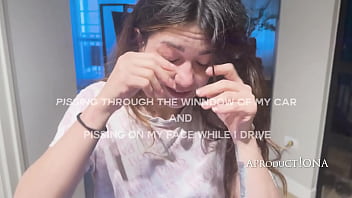 Preview 1 of Mom And Boy Brazer - Pissing through the window and on my Face while I drive