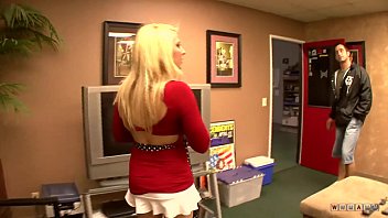 Preview 2 of Big Boob Amber - Blonde Whore Looks Like She Needs Money Beacuse of teh Fuck She Gave