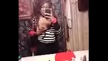 Preview 1 of Brother Sister Sex Condom - Ebony Milf Sucking Her Own Tits