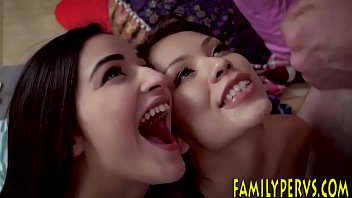 Preview 4 of Kitchen High Life - Asian teens suck stepbrothers cock and gets plowed