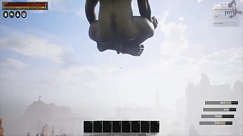 Preview 1 of Blonde Skinnycollege Teen - Conan Exiles Albino slams Green dude