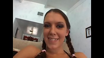 Preview 1 of How To Have Extreme Cumshott - Sexy young brunette Alicia Alighatti takes dildo and cock in her tight asshole