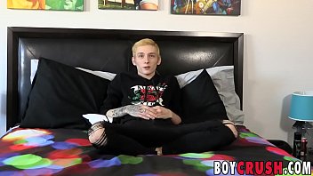 Preview 1 of Father Faking His Daughter - Adorable twink Justin Stone makes cock cum in solo interview