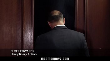 Preview 1 of Interviews Virgin - MormonBoyz - Priest spanks jock butt bent over knee
