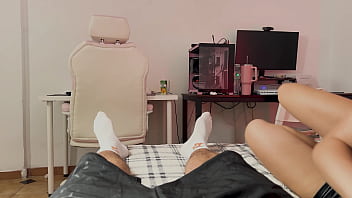 Preview 1 of Busty Gina Hd - He bought some cream and I decided to combine it with his dick