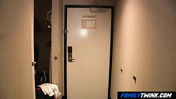 Preview 1 of Teen Sex Lauren Hays Sex - FamilyTwink - Filthy Step Father Punish with Spanks his Stepson in Hotel Room