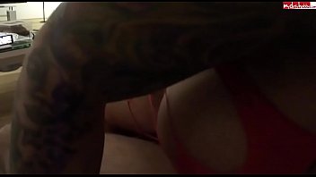 Preview 1 of Fun By The Pool - Name? Busty German smokeshow in red cut out fishnet lingerie gets a deep creampie. mydirtyhobby