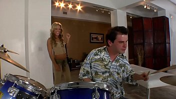 Preview 1 of Tied Bj - Beautiful blonde musician plays leather pipe