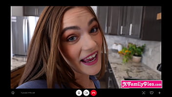 Preview 1 of Family Chid - Video chatting stepsis sucks and rides hung stepbro in front of BFF
