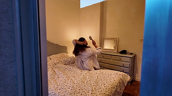 Preview 1 of Ladyboy Massive - My StepMom didn&#039_t close the Door... her pussy is so hairy!!!