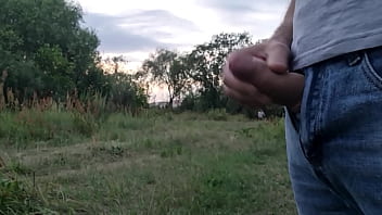 Preview 1 of Kaho Thubasa - Man public flash and jerk off dick near unknown beautiful girl,  she want to see how he cumshot for she