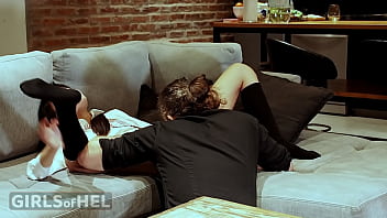 Preview 1 of Sex All Side - Flame Hel fucks stepdaughter mercilessly after finding her upskirt with no panties
