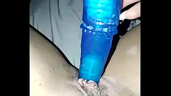 Preview 1 of Alana Blond - Blue dildo