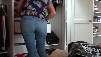 Preview 2 of Xxxtamilxxx - Stepson shows me his erect cock while I get dressed and gives me a big cumshot in my ass