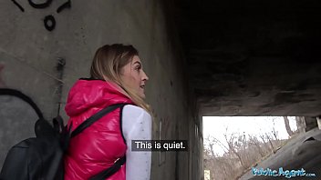 Preview 2 of Baby Girl Take Ah Shower - Public Agent Rhiannon Ryder fucked under a bridge
