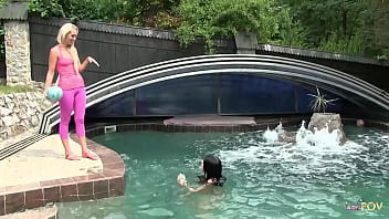Preview 1 of Megumi Honda - Playful lesbian teens love to play with each others sex depraved pussies at the swimming pool