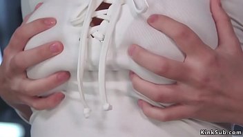 Preview 2 of Yellow With White - Stunning ass brunette fucking machine