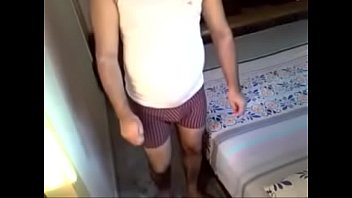 Preview 1 of Mature Cleaners - stripping n playing with his big cock.