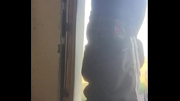 Preview 4 of Monica Lara - Ebony bubble black butt with cucumber outside watching trash
