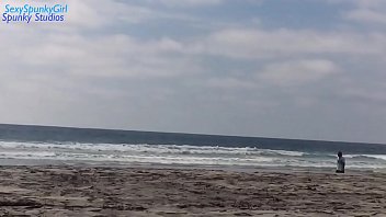 Preview 1 of Brutal Cunt Spanking - People See Her Suck Dick at the Nude Beach