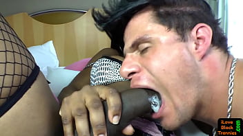 Preview 4 of Pusy Pising - Ebony tgirl assfucking her lover doggystyle