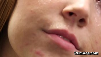 Preview 3 of Katee Owebs - Nasty hottie gets jizz shot on her face sucking all the charge