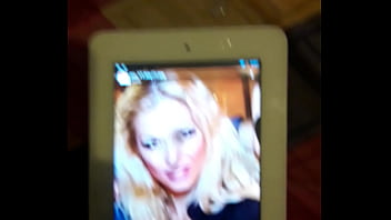 Preview 3 of Porn Hard Fucking Vidos - Masturbate and huge Cum on tablet for a friends hot wife no3