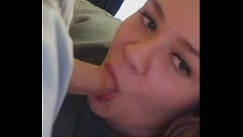 Preview 2 of 2 Mnts Xxx - Blowjob,  wet with heavy tongue,  music going deepthroat closeup as she films.