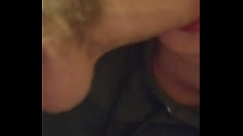 Preview 4 of 2 Mnts Xxx - Blowjob,  wet with heavy tongue,  music going deepthroat closeup as she films.