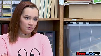 Preview 2 of Ballet Threesome - Redhead teen thief punish fucked by a security guard