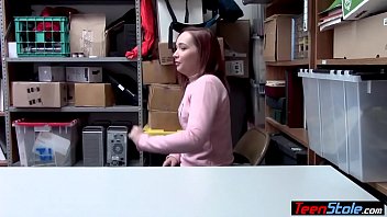 Preview 3 of Ballet Threesome - Redhead teen thief punish fucked by a security guard