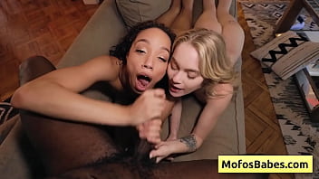 Preview 4 of From Movie Paradise - Sexy ebony girl share BBC with naughty blondie friend - Alexis Tae,  Sage Fox,  Ace Hardz