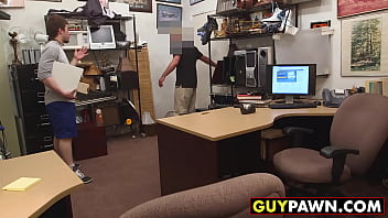 Preview 2 of Mom Sucking Sons Little Cock - Handsome cutie seduced by money and ass fucked in the office