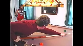 Preview 1 of Big Dig Police - Horny small tit cheerleader honey Tai Angel on pool table sucking and fucking cock