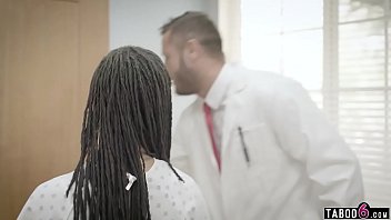 Preview 1 of Sleep 3gp Mom San Xxx - Black teen athlete tested by a dirty big dick doctor