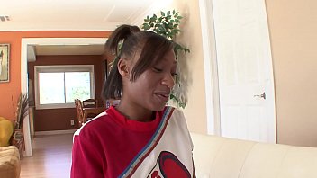 Preview 1 of Choi Jina - Big jizz load on the tits for young black cheerleader Nevaeh Givens after fucking