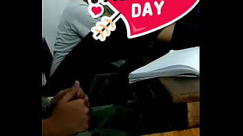 Preview 4 of 2 Vs 1 Lesbian Match - Horny guy fucks in class