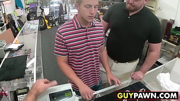 Preview 2 of Filmceleb - Handsome guy given money to fuck two homo pawn shop workers